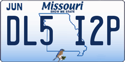 MO license plate DL5I2P