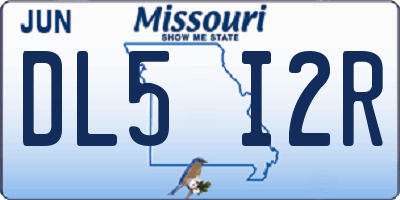 MO license plate DL5I2R