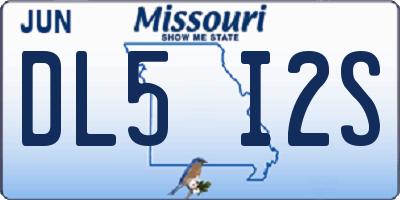 MO license plate DL5I2S