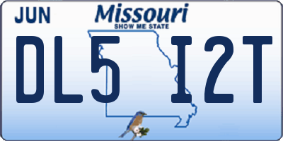MO license plate DL5I2T