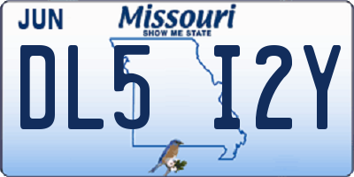 MO license plate DL5I2Y