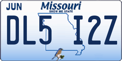 MO license plate DL5I2Z