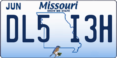MO license plate DL5I3H