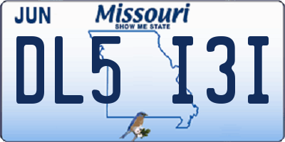 MO license plate DL5I3I