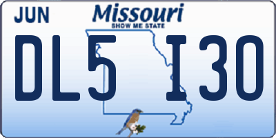 MO license plate DL5I3O