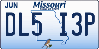 MO license plate DL5I3P
