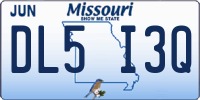 MO license plate DL5I3Q