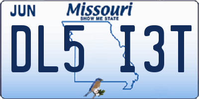 MO license plate DL5I3T