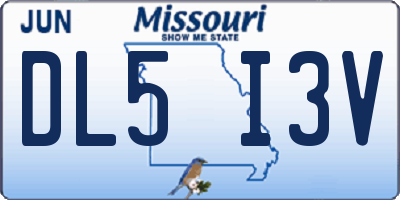 MO license plate DL5I3V