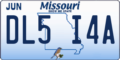 MO license plate DL5I4A