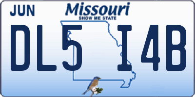 MO license plate DL5I4B