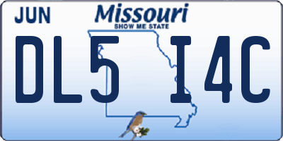MO license plate DL5I4C
