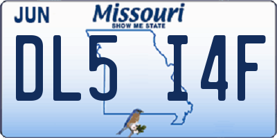 MO license plate DL5I4F