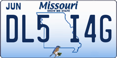 MO license plate DL5I4G