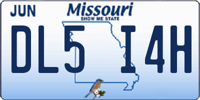 MO license plate DL5I4H