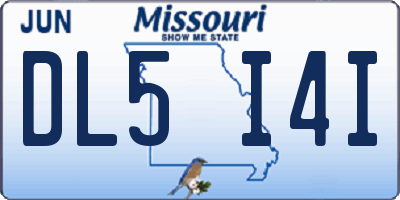 MO license plate DL5I4I