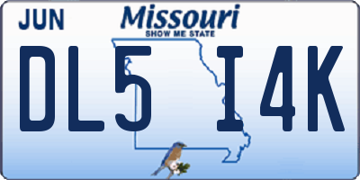 MO license plate DL5I4K