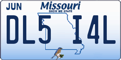 MO license plate DL5I4L