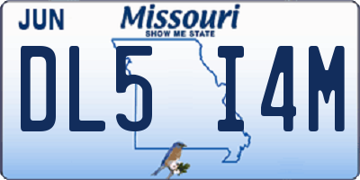 MO license plate DL5I4M