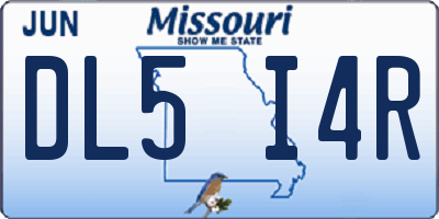 MO license plate DL5I4R