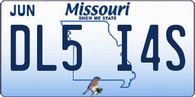 MO license plate DL5I4S