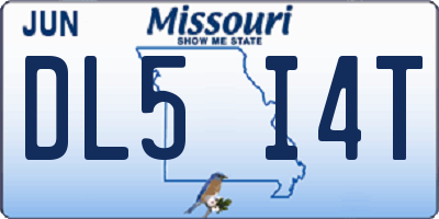 MO license plate DL5I4T