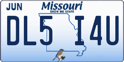 MO license plate DL5I4U