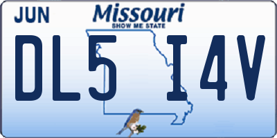 MO license plate DL5I4V