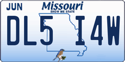 MO license plate DL5I4W