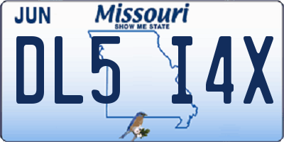 MO license plate DL5I4X