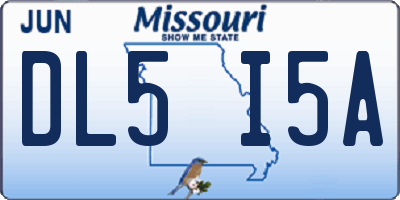 MO license plate DL5I5A