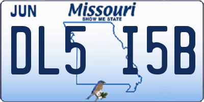 MO license plate DL5I5B