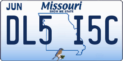 MO license plate DL5I5C