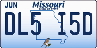 MO license plate DL5I5D