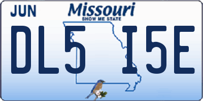 MO license plate DL5I5E