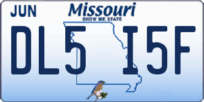 MO license plate DL5I5F