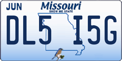 MO license plate DL5I5G