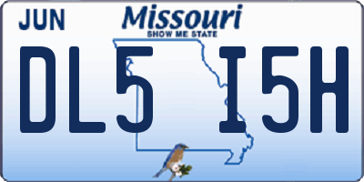 MO license plate DL5I5H