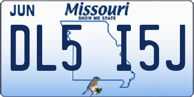 MO license plate DL5I5J
