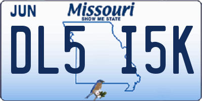 MO license plate DL5I5K
