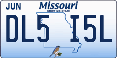 MO license plate DL5I5L