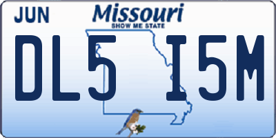 MO license plate DL5I5M
