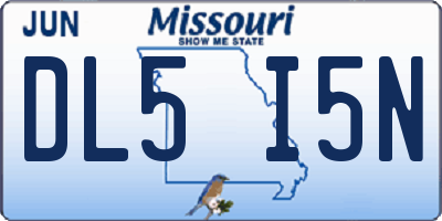 MO license plate DL5I5N