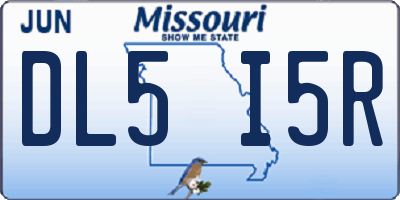 MO license plate DL5I5R