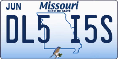 MO license plate DL5I5S