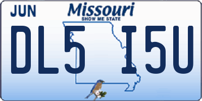 MO license plate DL5I5U