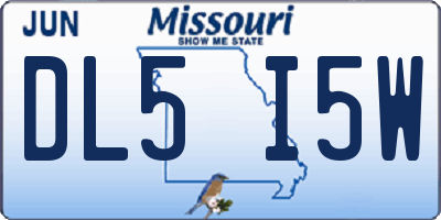 MO license plate DL5I5W
