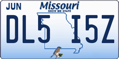 MO license plate DL5I5Z