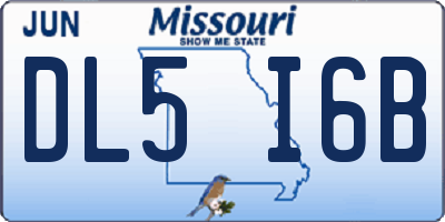 MO license plate DL5I6B