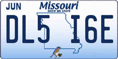 MO license plate DL5I6E
